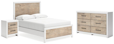 Charbitt Full Panel Bed with Dresser and Nightstand in Two-tone - PKG019187