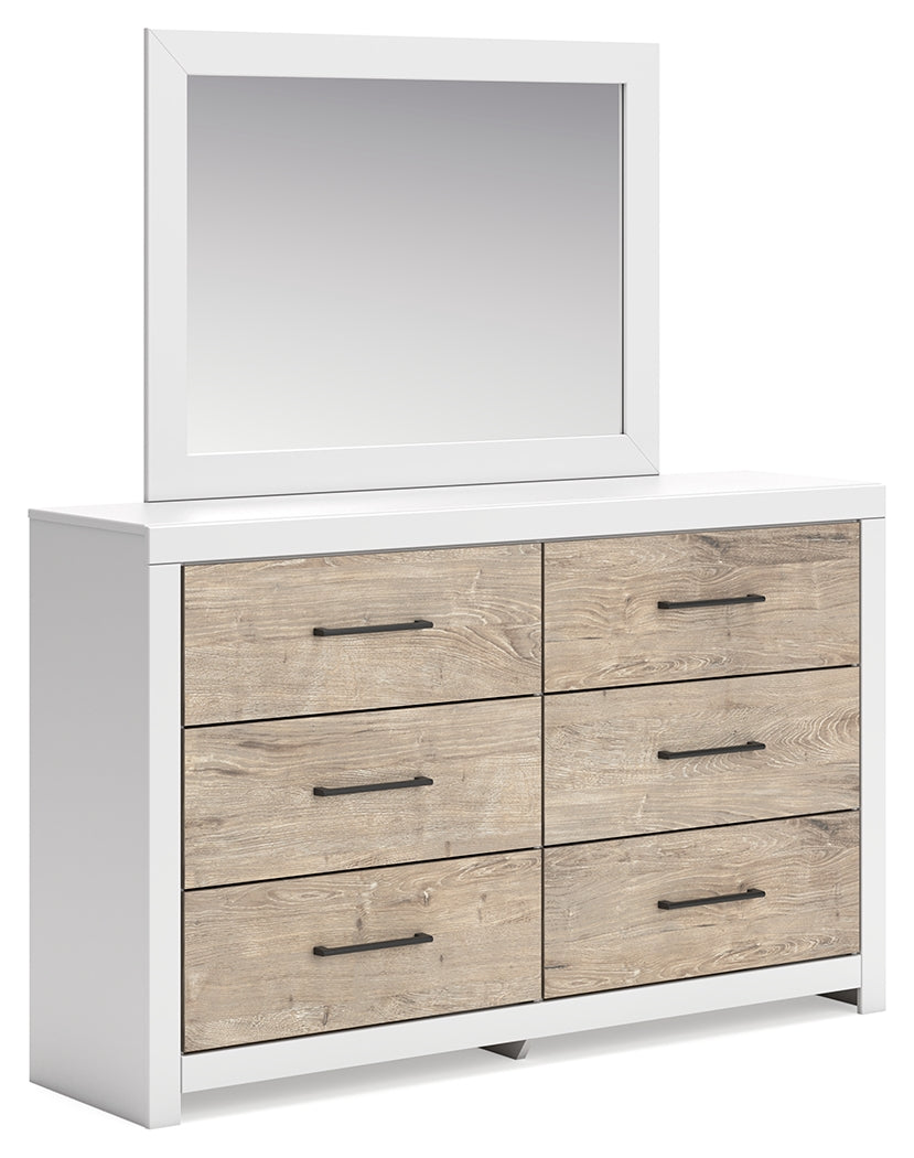 Charbitt Full Panel Bed with Mirrored Dresser and 2 Nightstands in Two-tone from Ashley - Luna Furniture