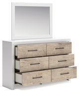 Charbitt Full Panel Bed with Mirrored Dresser and 2 Nightstands in Two-tone from Ashley - Luna Furniture