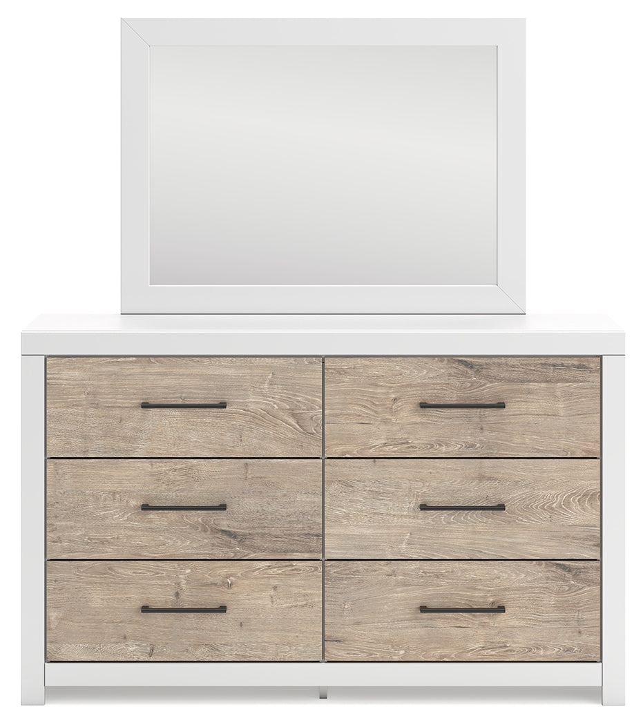 Charbitt Full Panel Bed with Mirrored Dresser and 2 Nightstands in Two-tone from Ashley - Luna Furniture