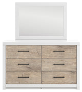 Charbitt Full Panel Bed with Mirrored Dresser and 2 Nightstands in Two-tone from Ashley - Luna Furniture