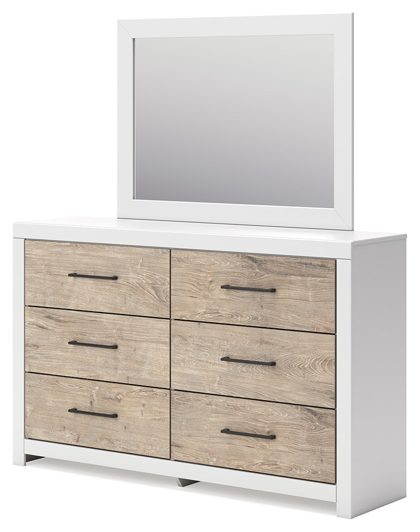 Charbitt Full Panel Bed with Mirrored Dresser and 2 Nightstands in Two-tone from Ashley - Luna Furniture