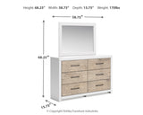 Charbitt Full Panel Bed with Mirrored Dresser and Chest in Two-tone - PKG016558