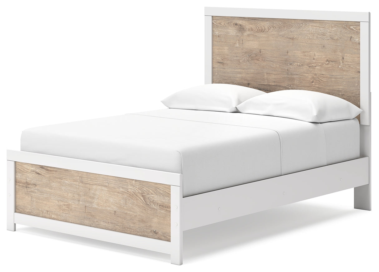 Charbitt Full Panel Bed with Mirrored Dresser, Chest and 2 Nightstands in Two-tone from Ashley - Luna Furniture