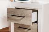 Charbitt Full Panel Bed with Mirrored Dresser, Chest and 2 Nightstands in Two-tone from Ashley - Luna Furniture