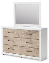 Charbitt Full Panel Bed with Mirrored Dresser, Chest and 2 Nightstands in Two-tone from Ashley - Luna Furniture