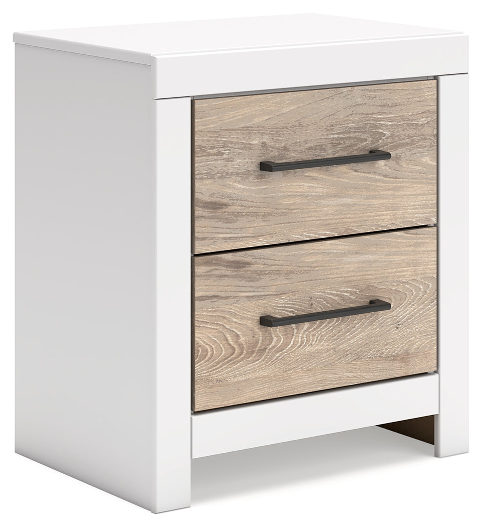 Charbitt Full Panel Bed with Nightstand in Two-tone - PKG016553