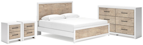 Charbitt King Panel Bed with Dresser and 2 Nightstands in Two-tone - PKG016642