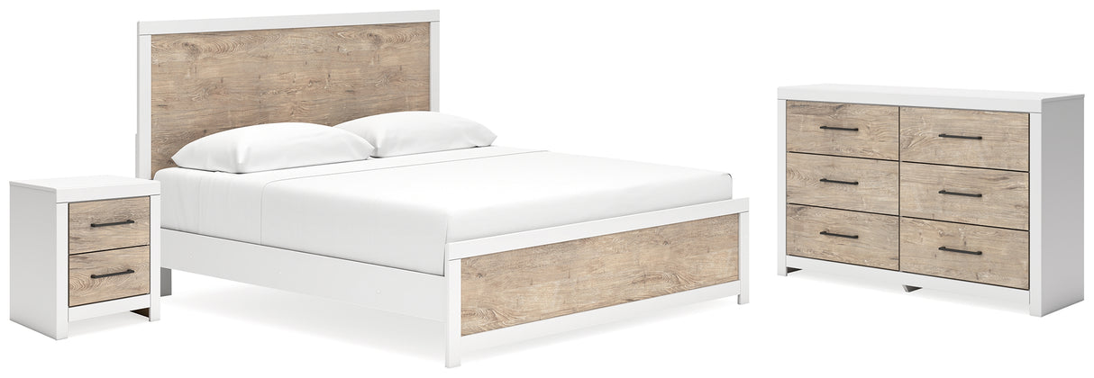 Charbitt King Panel Bed with Dresser and Nightstand in Two-tone - PKG019188