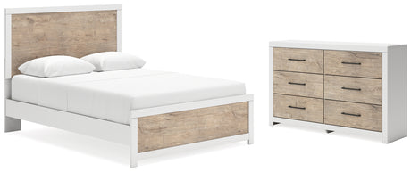 Charbitt Queen Panel Bed with Dresser in Two-tone - PKG016632