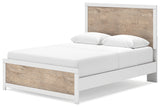 Charbitt Queen Panel Bed with Mirrored Dresser and Nightstand in Two-tone - PKG016638