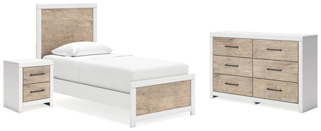 Charbitt Twin Panel Bed with Dresser and Nightstand in Two-tone - PKG019190