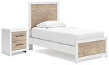 Charbitt Twin Panel Bed with Nightstand in Two-tone - PKG016562