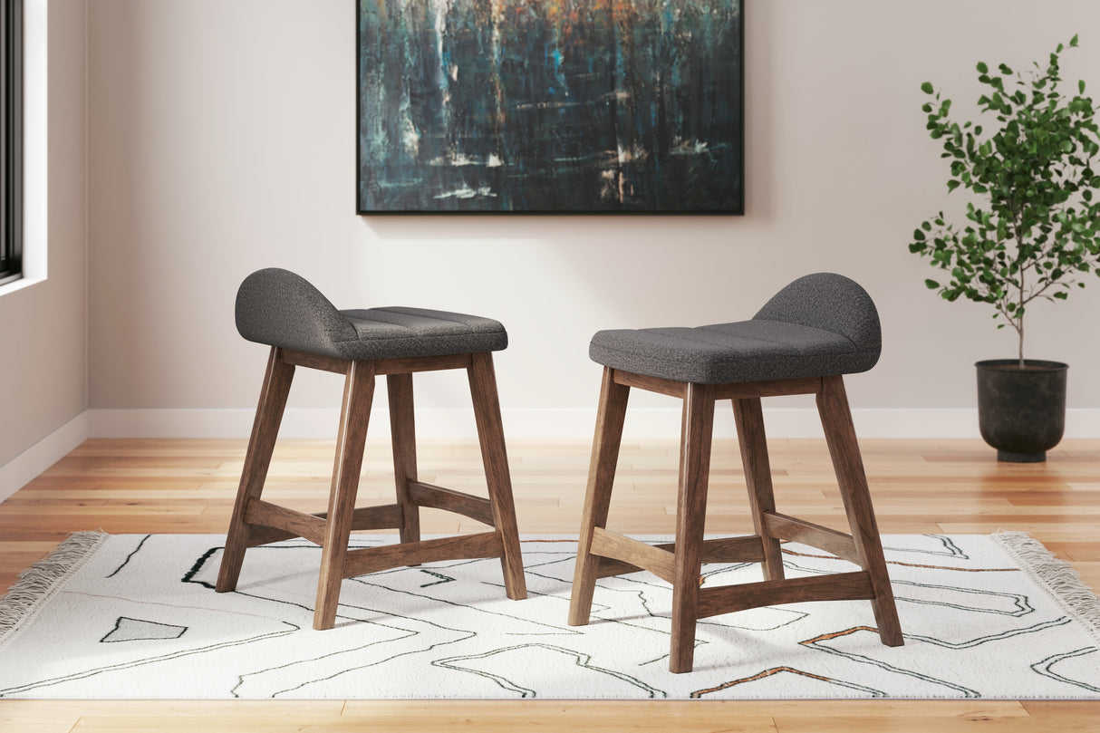 Charcoal/Brown Lyncott Counter Height Dining Table and 4 Barstools - PKG015479