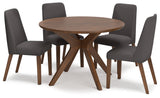 Charcoal/Brown Lyncott Dining Table and 4 Chairs - PKG015475