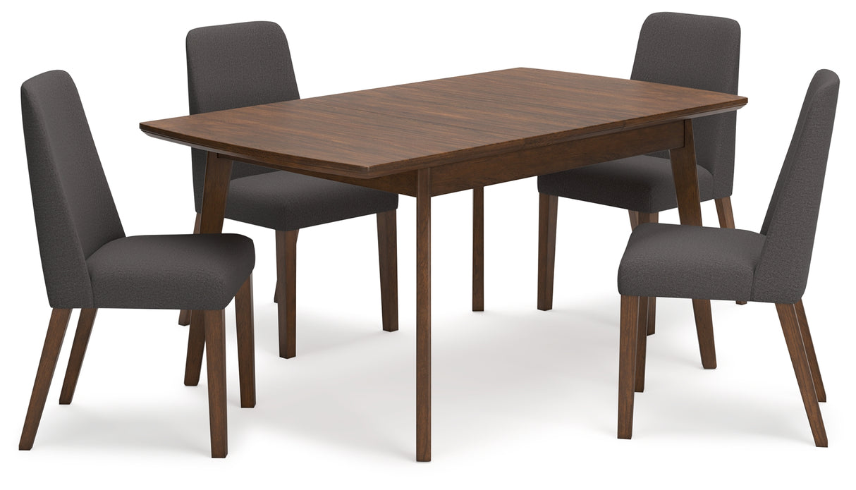 Charcoal/Brown Lyncott Dining Table and 4 Chairs - PKG015483