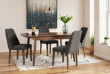 Charcoal/Brown Lyncott Dining Table and 4 Chairs - PKG015483