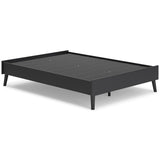 Charlang Full Platform Bed with Mattress in Black - PKG018177