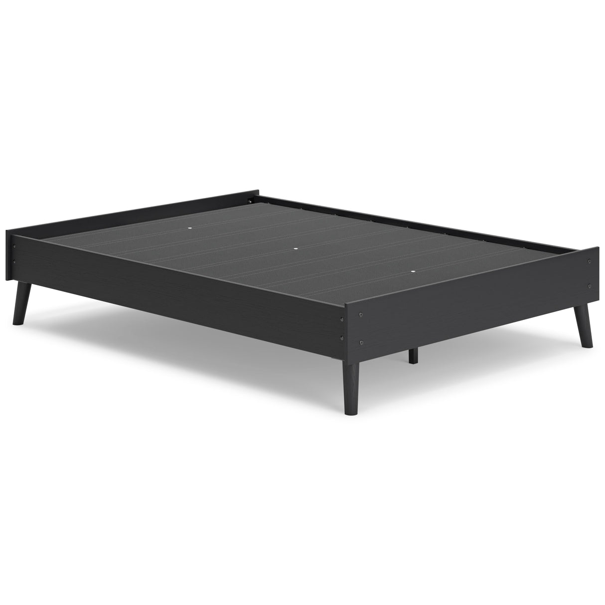 Charlang Full Platform Bed with Mattress in Black - PKG018178