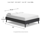 Charlang Full Platform Bed with Mattress in Black - PKG018179