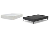 Charlang Full Platform Bed with Mattress in Black - PKG018182