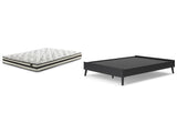 Charlang Queen Platform Bed with Mattress in Black - PKG018183