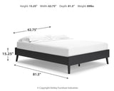 Charlang Queen Platform Bed with Mattress in Black - PKG018185