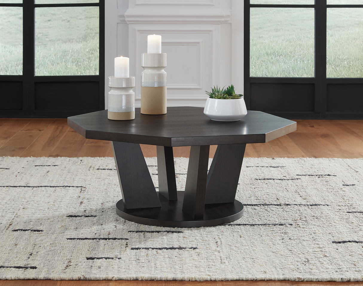 Chasinfield Coffee Table with 2 End Tables in Dark Brown from Ashley - Luna Furniture