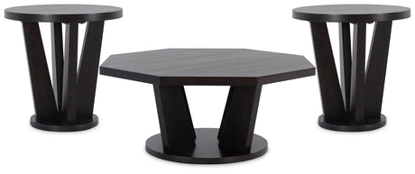 Chasinfield Coffee Table with 2 End Tables in Dark Brown from Ashley - Luna Furniture