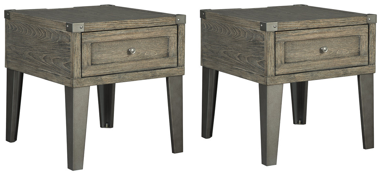 Chazney 2 End Tables in Rustic Brown from Ashley - Luna Furniture