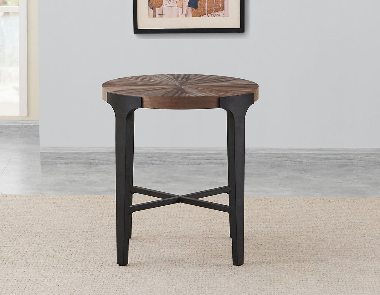 Chevron 22-inch Round End Table from Steve Silver - Luna Furniture