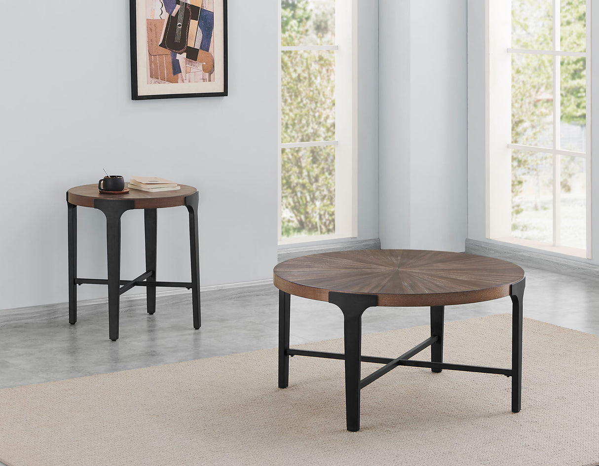 Chevron 22-inch Round End Table from Steve Silver - Luna Furniture