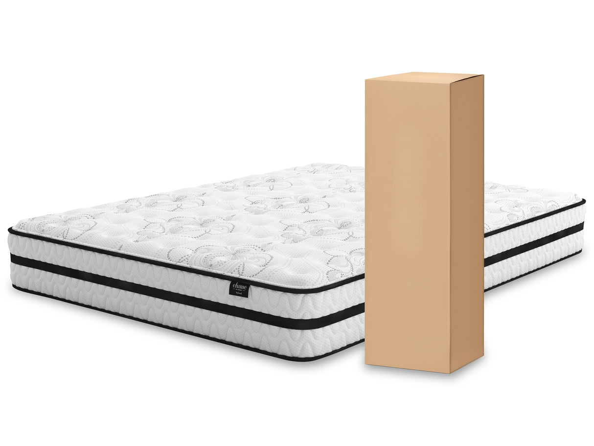 Chime 10 Inch Hybrid 10 Inch Hybrid Mattress with Foundation in White - PKG000524