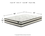 Chime 10 Inch Hybrid Mattress with Adjustable Base in White - PKG010058