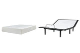 Chime 12 Inch Memory Foam Mattress with Adjustable Base in White - PKG010412