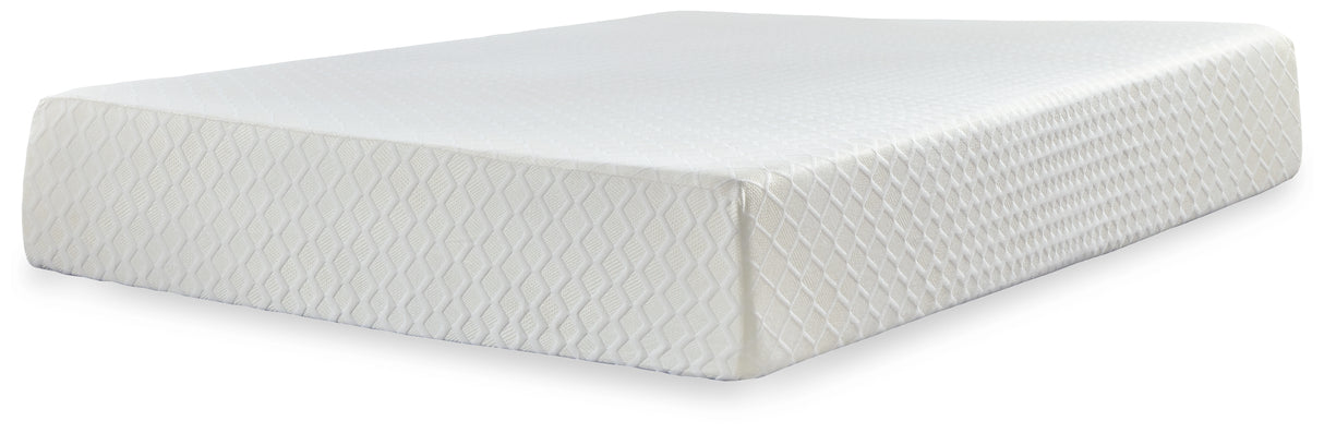 Chime 12 Inch Memory Foam Mattress with Adjustable Base in White - PKG017778