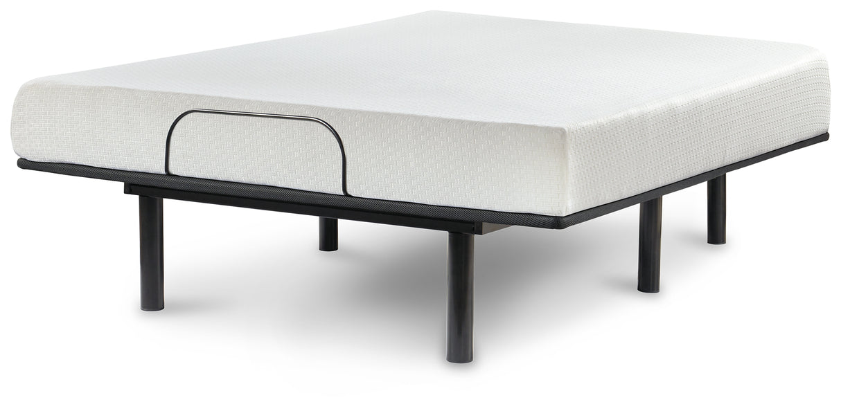 Chime 8 Inch Memory Foam 8 Inch Memory Foam Mattress with Adjustable Base in White - PKG000531