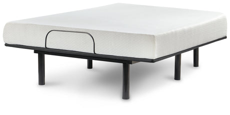 Chime 8 Inch Memory Foam 8 Inch Memory Foam Mattress with Adjustable Base in White - PKG000531