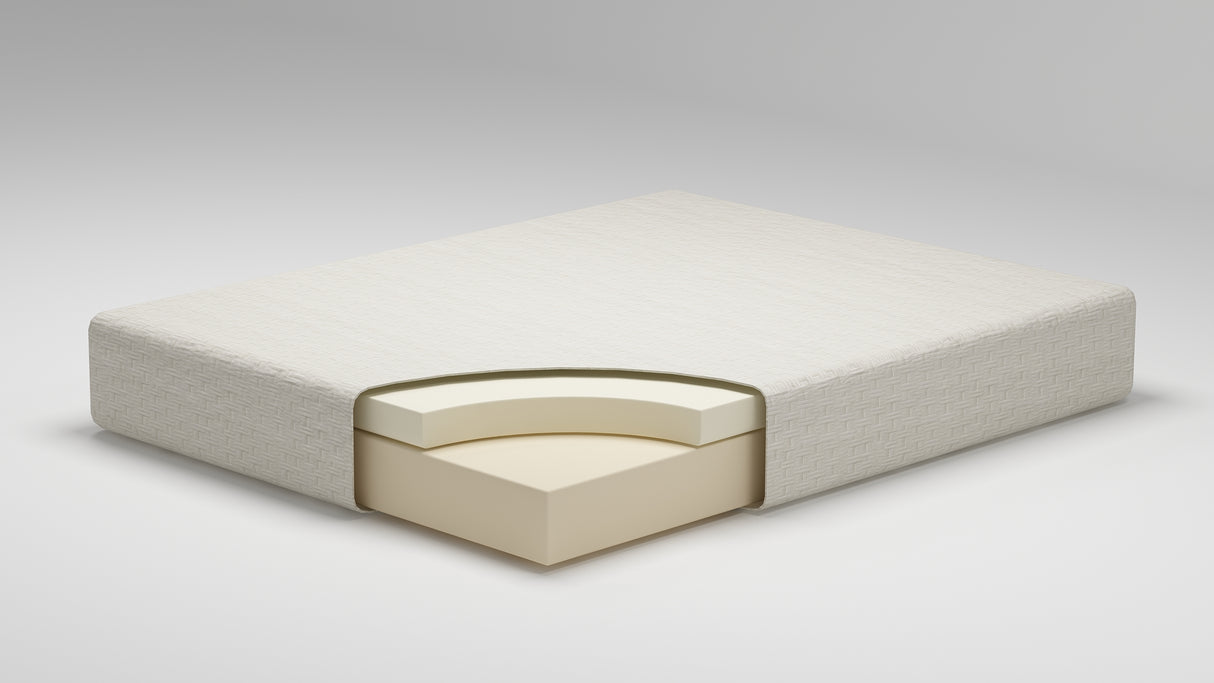 Chime 8 Inch Memory Foam 8 Inch Memory Foam Mattress with Adjustable Base in White - PKG000531