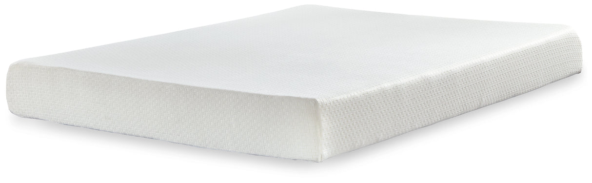 Chime 8 Inch Memory Foam Mattress with Adjustable Base in White - PKG010119