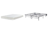 Chime 8 Inch Memory Foam Mattress with Foundation in White - PKG009846