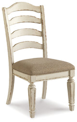 Chipped White Realyn Dining Table and 4 Chairs - PKG002225