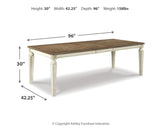 Chipped White Realyn Dining Table and 4 Chairs - PKG002225