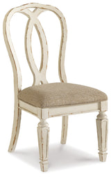Chipped White Realyn Dining Table and 4 Chairs - PKG002228