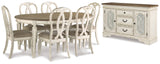 Chipped White Realyn Dining Table and 6 Chairs with Storage - PKG014923