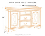 Chipped White Realyn Dining Table and 6 Chairs with Storage - PKG014923