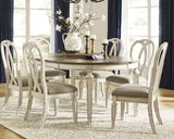 Chipped White Realyn Dining Table and 6 Chairs with Storage - PKG014923