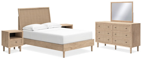 Cielden Full Panel Bed with Mirrored Dresser and 2 Nightstands in Two-tone from Ashley - Luna Furniture