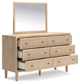 Cielden Full Panel Bed with Mirrored Dresser and 2 Nightstands in Two-tone - PKG018923