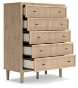 Cielden Full Panel Bed with Mirrored Dresser and Chest in Two-tone from Ashley - Luna Furniture